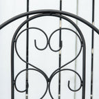 Folding Vertical Plant Stand with 5 Outdoor Metal Pots, 82x12.5x150cm, Black