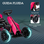 Pedal Go Kart for Kids Ages 3-8 with Adjustable Seat and EVA Wheels, 100x58x58.5 cm, Pink and Black