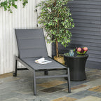 Outsunny 5-Level Reclining Garden Lounger with Padded Cover