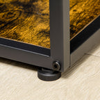 Industrial Style 7-Tier Wood and Steel Bookcase, 83x34x180 cm, Brown