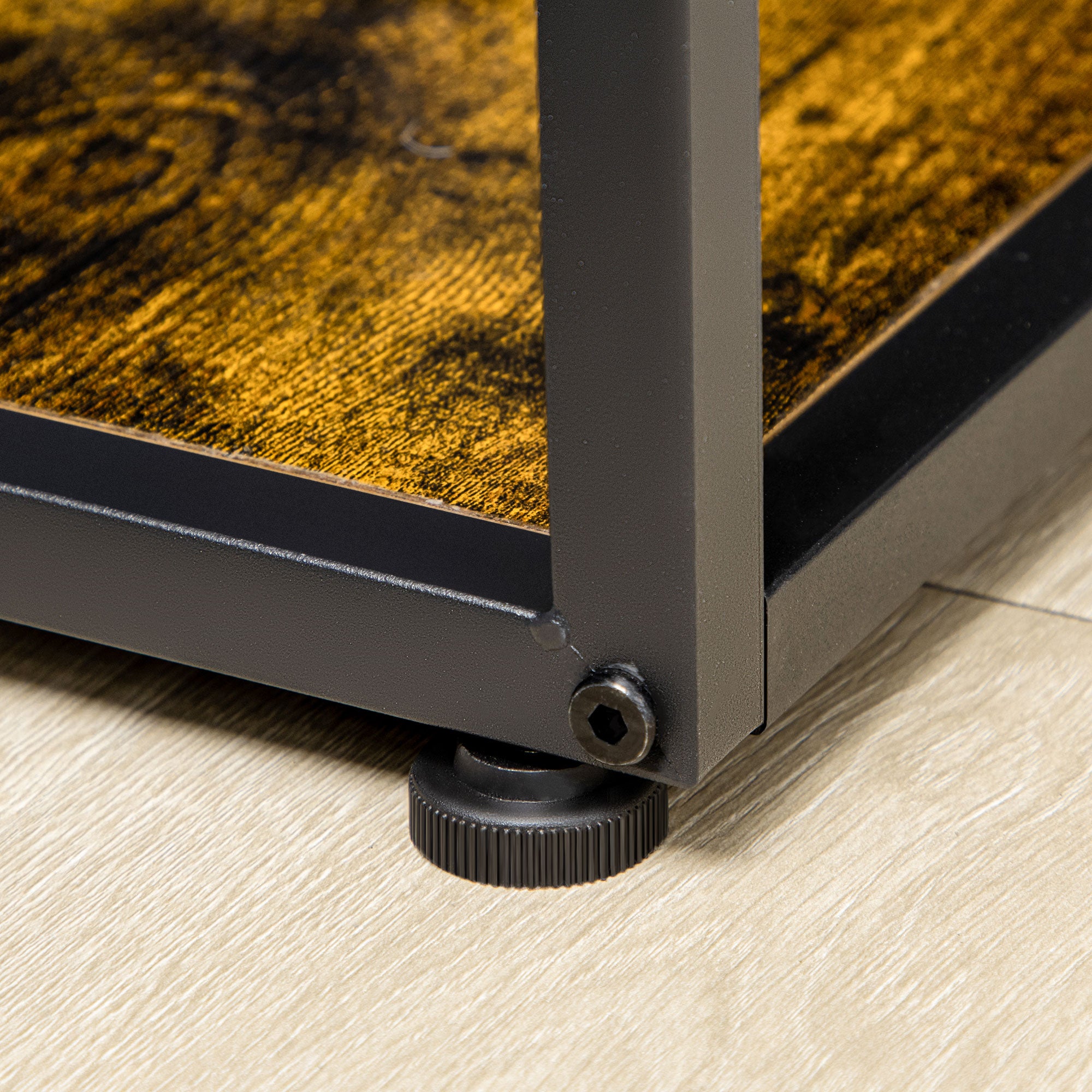 Industrial Style 7-Tier Wood and Steel Bookcase, 83x34x180 cm, Brown