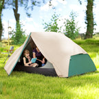 2 Person Camping Tent with 2 Vestibules, 2 Doors, 2 Windows and Carry Bag, 2.8x2.25x1.1 cm, Beige