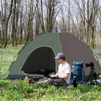 2-Person Camping Tent with Carrying Bag, Hooks for Lamps and Storage Pockets, 210x210x135 cm