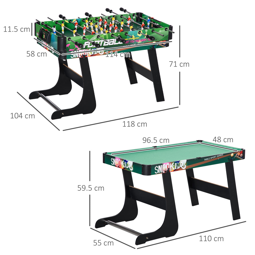 6-in-1 Game Table with Table Football, Pool Table, Air Hockey, Ping Pong, Rings and Field Hockey, 118x104x71 cm