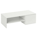 HOMCOM Wooden Coffee Table with Sliding Top and Open and Retractable Shelf, 110x52x36 cm, White