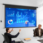 HOMCOM 120" 16:9 Motorized Projector Screen with Remote Control, Wall and Ceiling Mount, Black