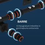 Multifunctional Wall-Mounted Steel Pull-Up Bar, 94x51x18cm, Black