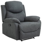 Ergonomic Manual Fabric Relax Chair, 150° Reclining Chair and Footrest for Home and Office, 93x88x102cm, Dark Grey