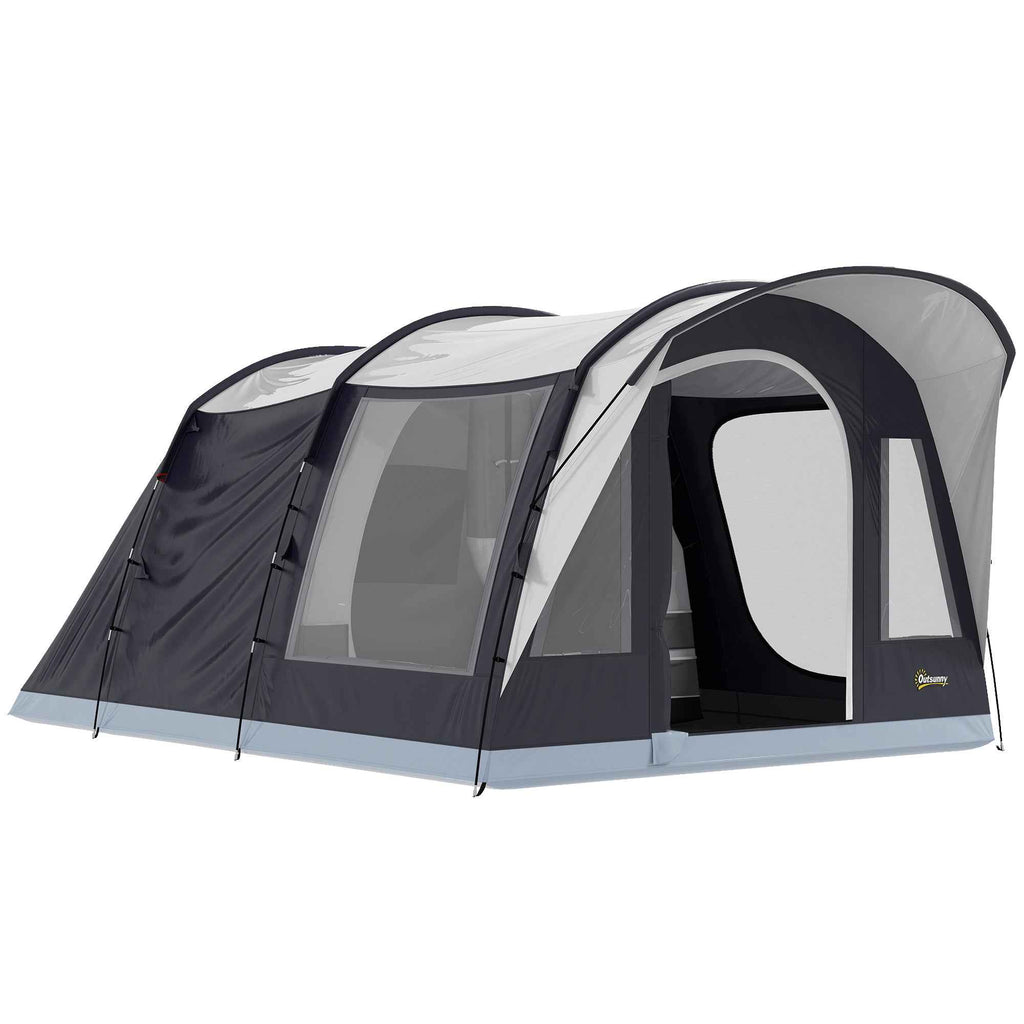 Outsunny 2-4 Person Tunnel Tent, Bedroom, Living Area, Waterproof, Navy Blue