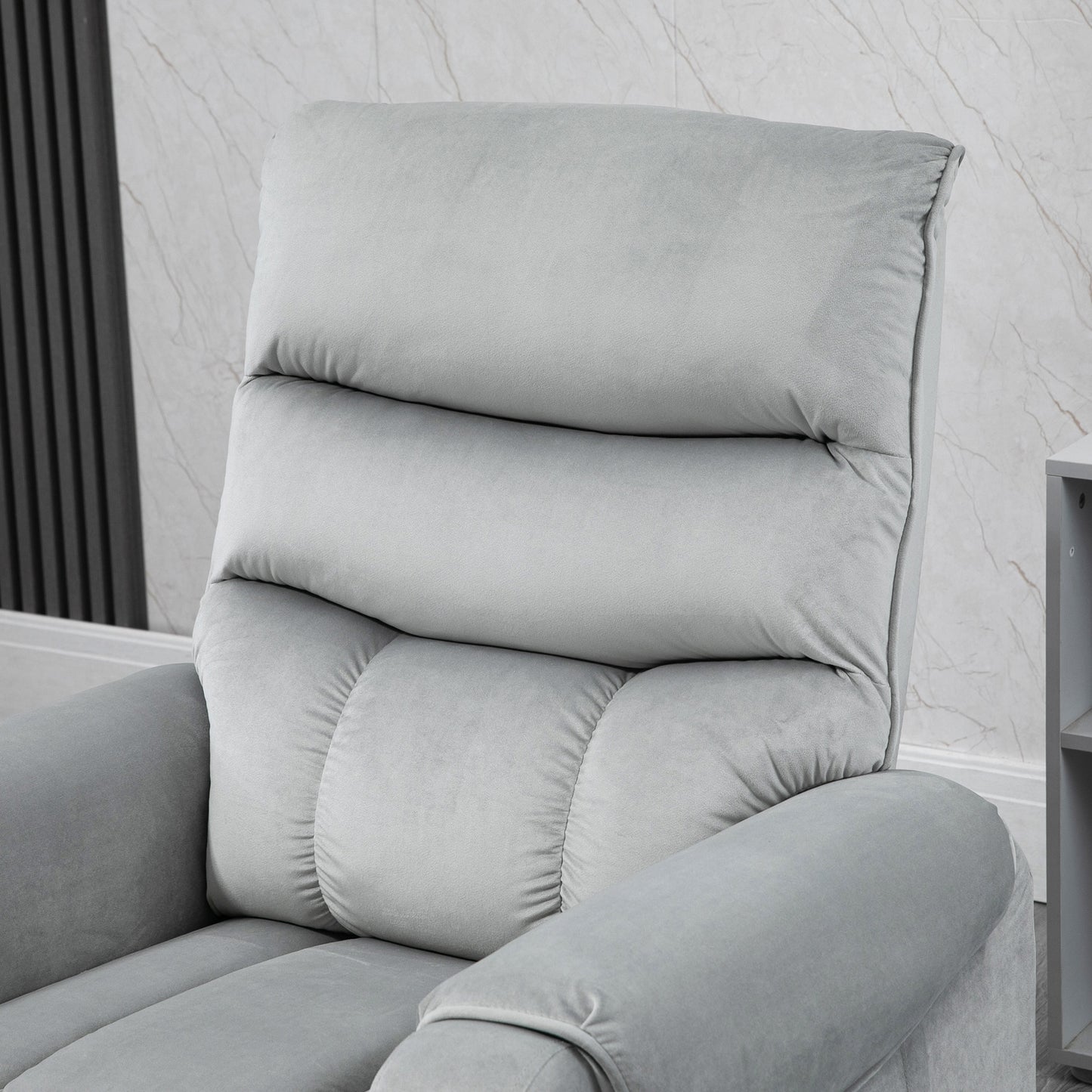 Relaxing Armchair with 135° Reclining, Massaging and Lifting with Remote Control, 79x97x103cm, Gray - Borgè