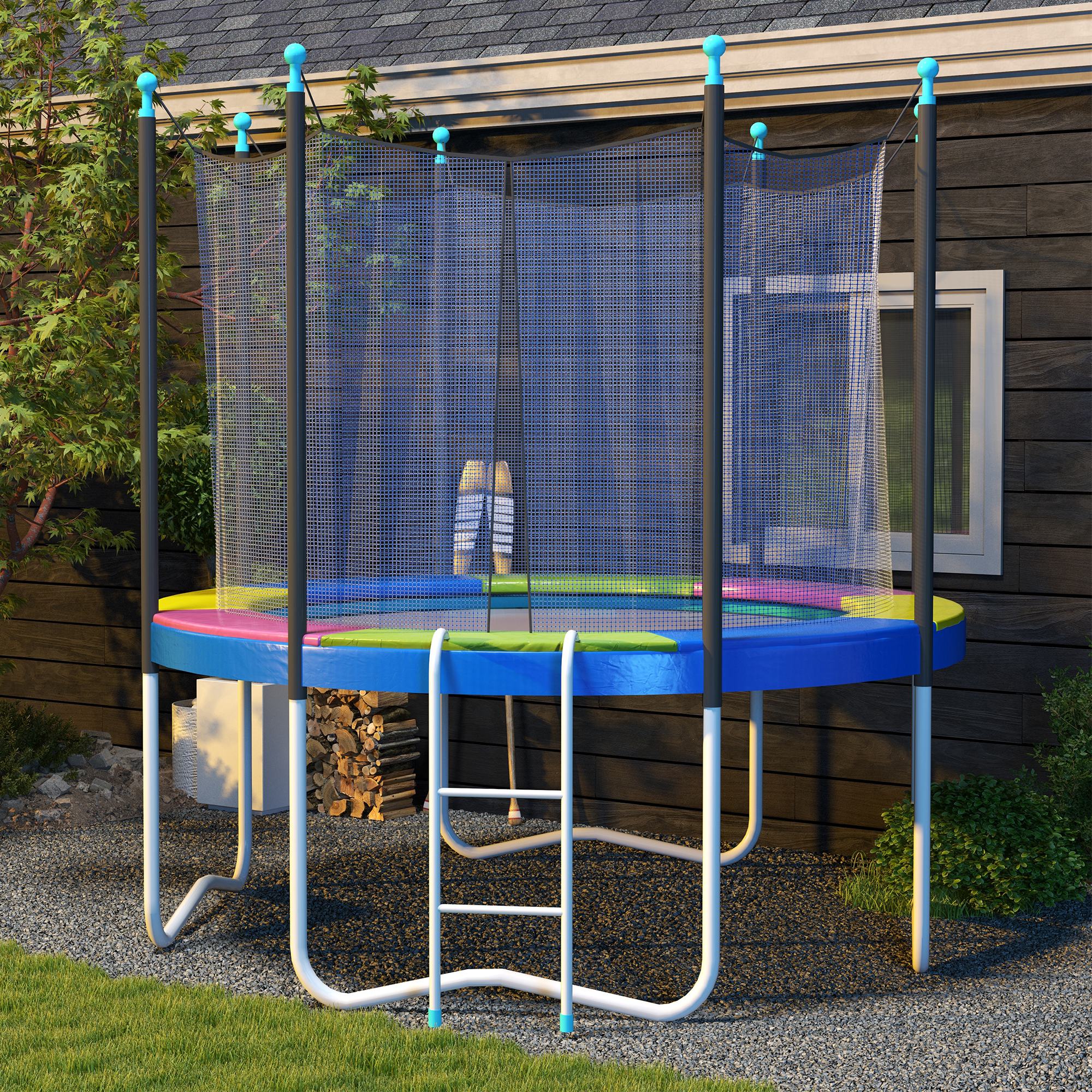 Trampoline Cover Ø305x30 cm Foldable and Portable, in Plastic, PE and Foam, Multicolored - Borgè