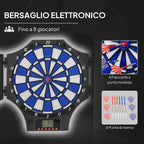 SPORTNOW Electronic Dartboard with 6 Darts and LCD Monitor for 31 Games, 83x45x4 cm, Black and Blue