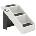 3-Step Non-Slip Dog and Cat Step Ladder, Foldable Design with 10kg Capacity, Cream