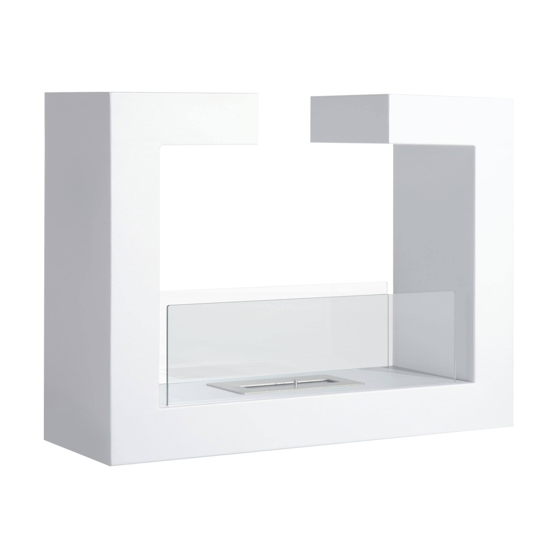 Homcom Bioethanol fireplace 2000W bioethanol in stainless steel stainless steel with 78 x 25 x 58 cm white glass - Borgè