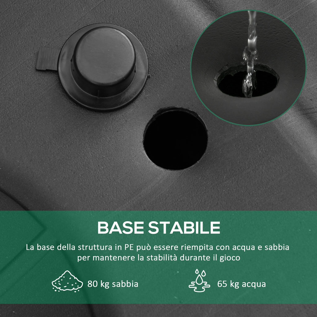 Adjustable Height Basketball Hoop (160-305cm), Wheeled Base, Steel Frame, Transparent PVC Backboard