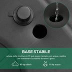 Adjustable Height Basketball Hoop (160-305cm), Wheeled Base, Steel Frame, Transparent PVC Backboard
