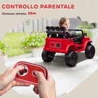 AIYAPLAY Children's Off-Road Vehicle with Lights, Horn, Belt and Remote Control, Made of PP and Metal, 99x66x68.5 cm, Red