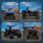 Kids Electric Quad Bike ATV with 6V Rechargeable Battery, LED Headlights and Music, Ages 3-8 Years, Blue