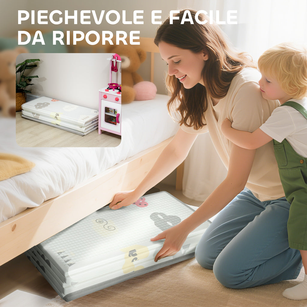 Children's Rug with Alphabet Letters and Waterproof Surface in Multicolor XPE, 194x176.5x1.5 cm