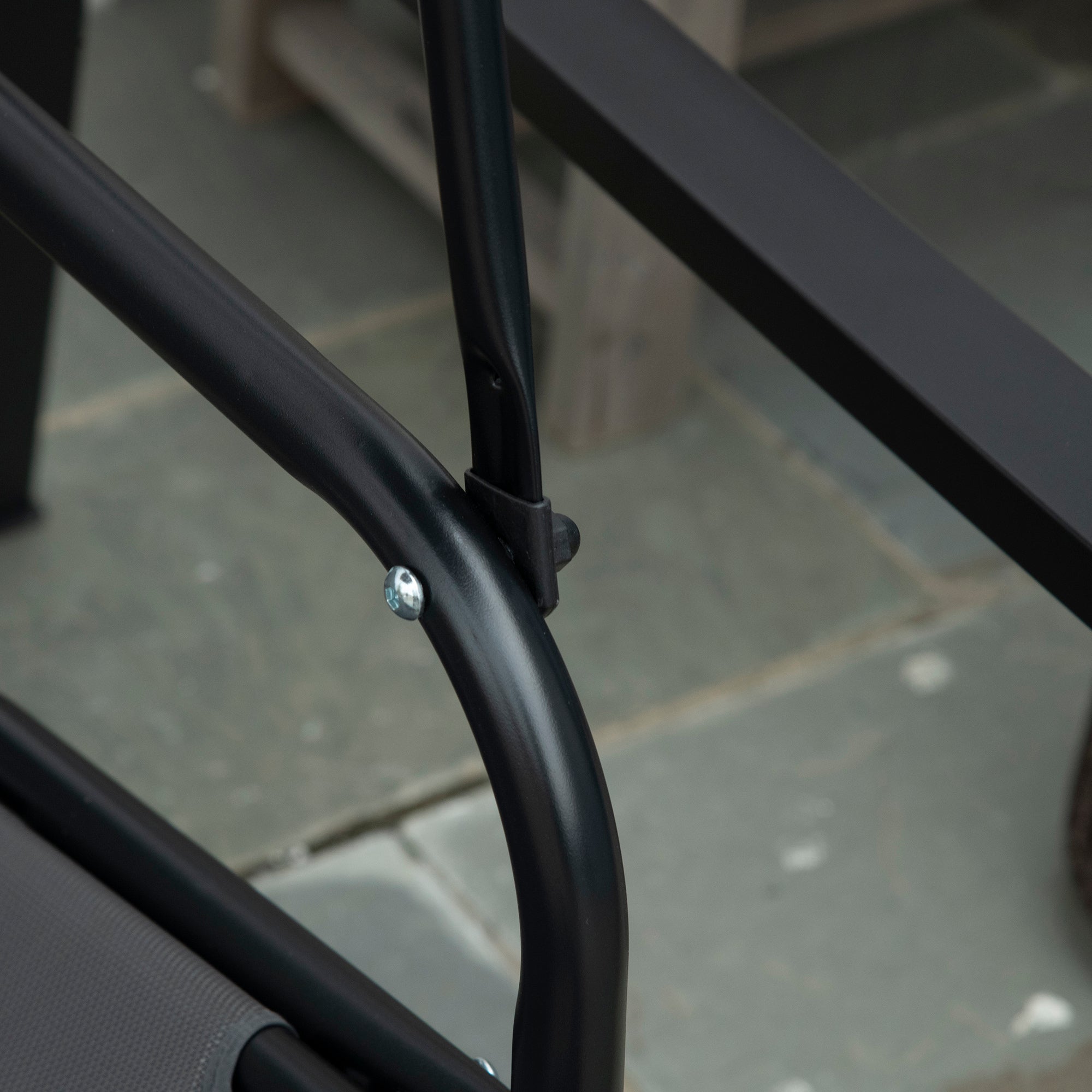 SIERA | 2-Seater Swing with Adjustable Canopy and Cushions, in Steel and Polyester, 144x117x173 cm, Grey