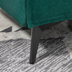 Furnishing armchair in breathable linen-effect fabric with rolled armrests, 63x71x83 cm, green - Borgè