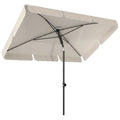 Outsunny Rectangular Umbrella with 3 Tilts, in Metal and Polyester, 183x122x222 cm, Beige
