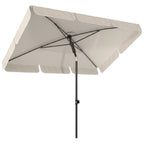 Outsunny Rectangular Umbrella with 3 Tilts, in Metal and Polyester, 183x122x222 cm, Beige