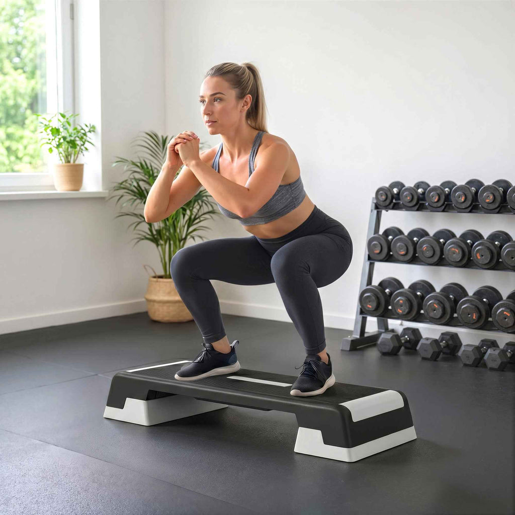 SPORTNOW Adjustable Aerobic Stepper, Height 15/20/25 cm with Supports
