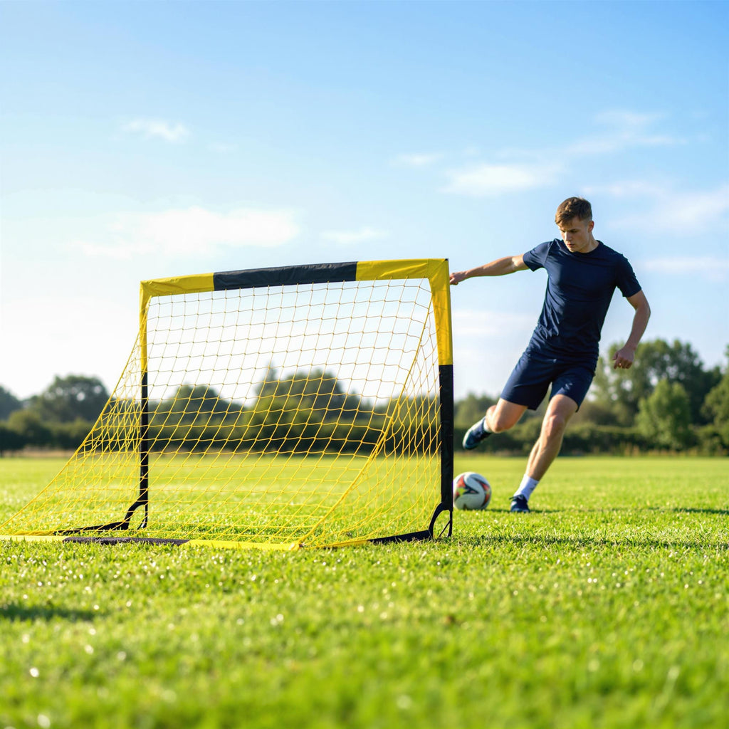 SPORTNOW Pop-Up Folding Soccer Goal with Carry Bag, Yellow