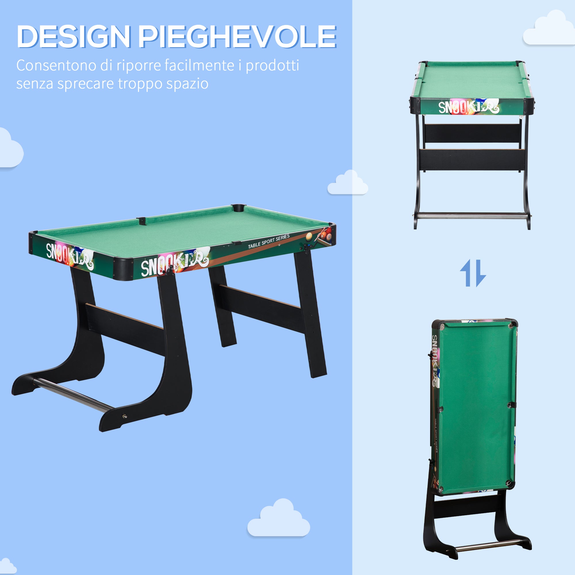 6-in-1 Game Table with Table Football, Pool Table, Air Hockey, Ping Pong, Rings and Field Hockey, 118x104x71 cm