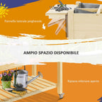 Outsunny 8-Section Outdoor Planter with Side Shelf and Fir Wood Shelf, 123x54x87 cm, Wood