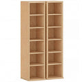HOMCOM Set of 2 CD Racks with 6 Adjustable Shelves for 204 CDs, Wooden, 21x22.5x88.5 cm, Wood Color