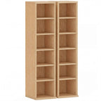 HOMCOM Set of 2 CD Racks with 6 Adjustable Shelves for 204 CDs, Wooden, 21x22.5x88.5 cm, Wood Color