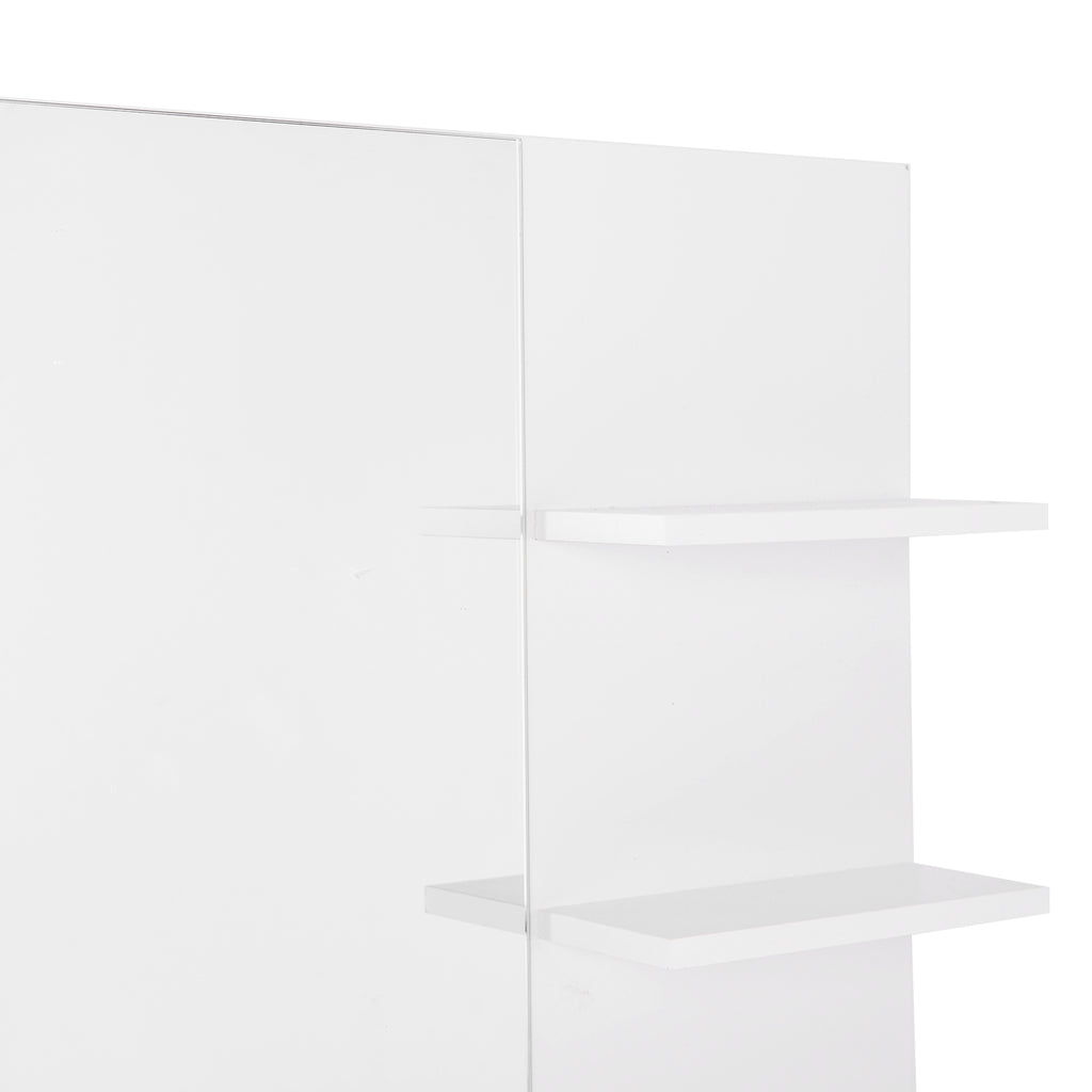 kleankin Bathroom Wall Cabinet 60 x 10 x 48cm, with Mirror and 3 Shelves, White MDF Wall Cabinet