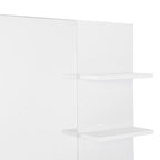 kleankin Bathroom Wall Cabinet 60 x 10 x 48cm, with Mirror and 3 Shelves, White MDF Wall Cabinet