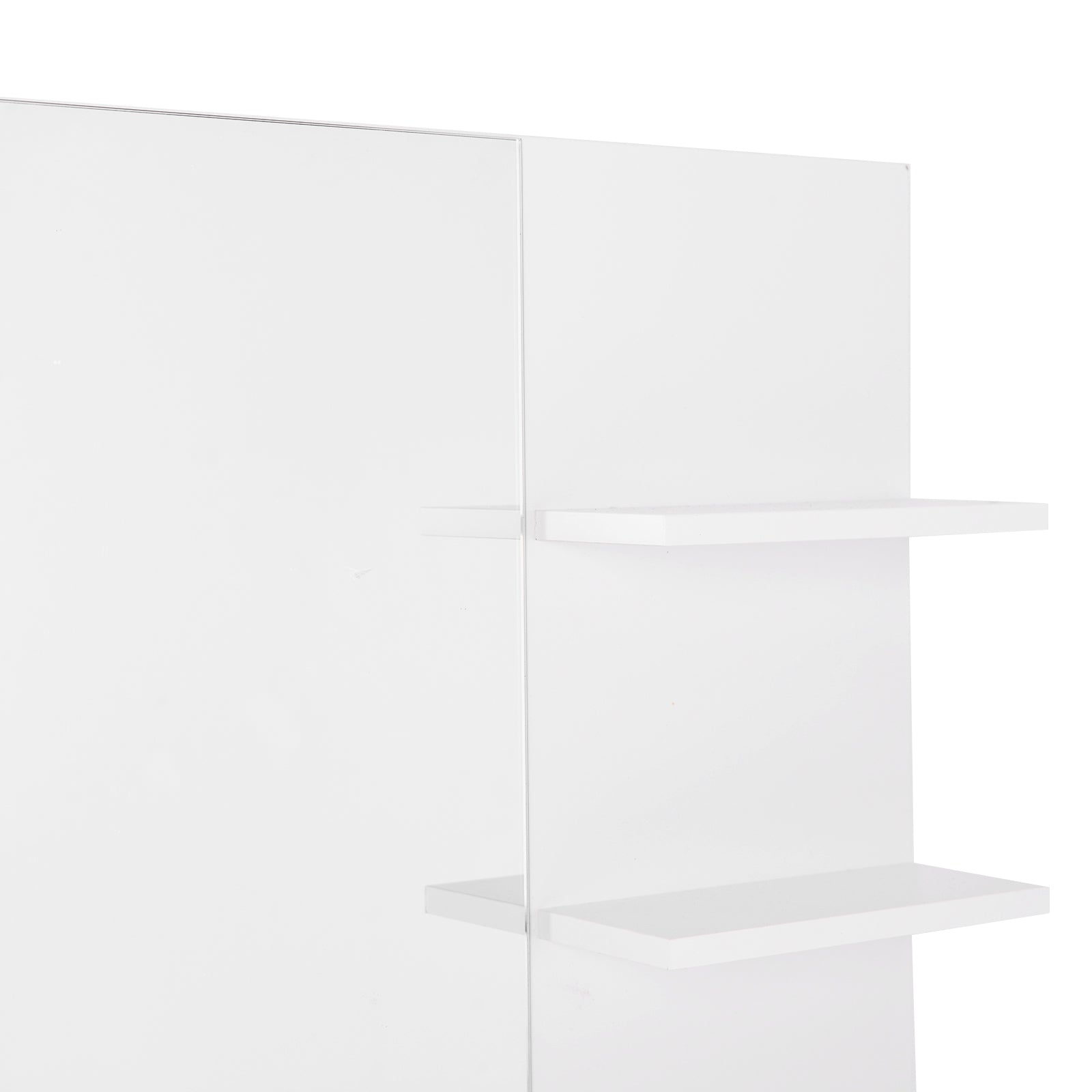 kleankin Bathroom Wall Cabinet 60 x 10 x 48cm, with Mirror and 3 Shelves, White MDF Wall Cabinet
