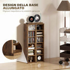 HOMCOM Set of 2 CD Racks with Adjustable Shelves for 204 CDs, Wooden, 21x22.5x88.5 cm, Rustic Brown