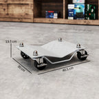 Set of 2 Non-Slip Metal Car Dollies with Lockable Swivel Wheels, Silver