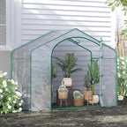 Outsunny Outdoor Greenhouse with Zip Entry and Top Air Vent, in Plastic and Steel, 180x100x152 cm, Transparent