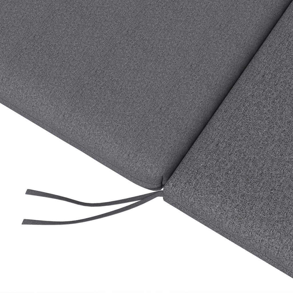 Outsunny Set of 2 Outdoor Chair Cushions with Ties and 2 Pads, in Polyester and Cotton, 190.5 x 58.4 x 7 cm, Grey