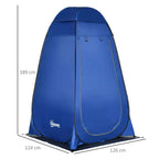 Camping and Beach Shower Tent with Zipper Door and Transport Bag, 126x124x189 cm, Dark Blue