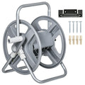 Wall Mounted and Freestanding Garden Hose Reel for 40m Hose with Crank Handle, Grey