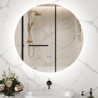 Bathroom Mirror with Adjustable LED Lights, Touch Switches and Anti-Fog Design, Ø60 cm