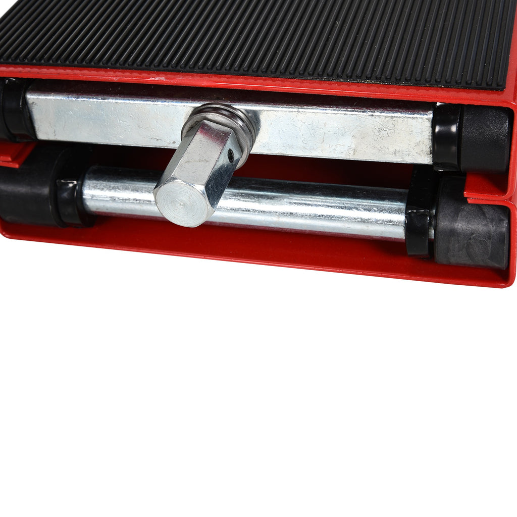 Motorcycle Lift Stand, Red and Black Steel Motorcycle Lift, Foldable and Non-Slip 41.5 x 23.5 x 10-37cm