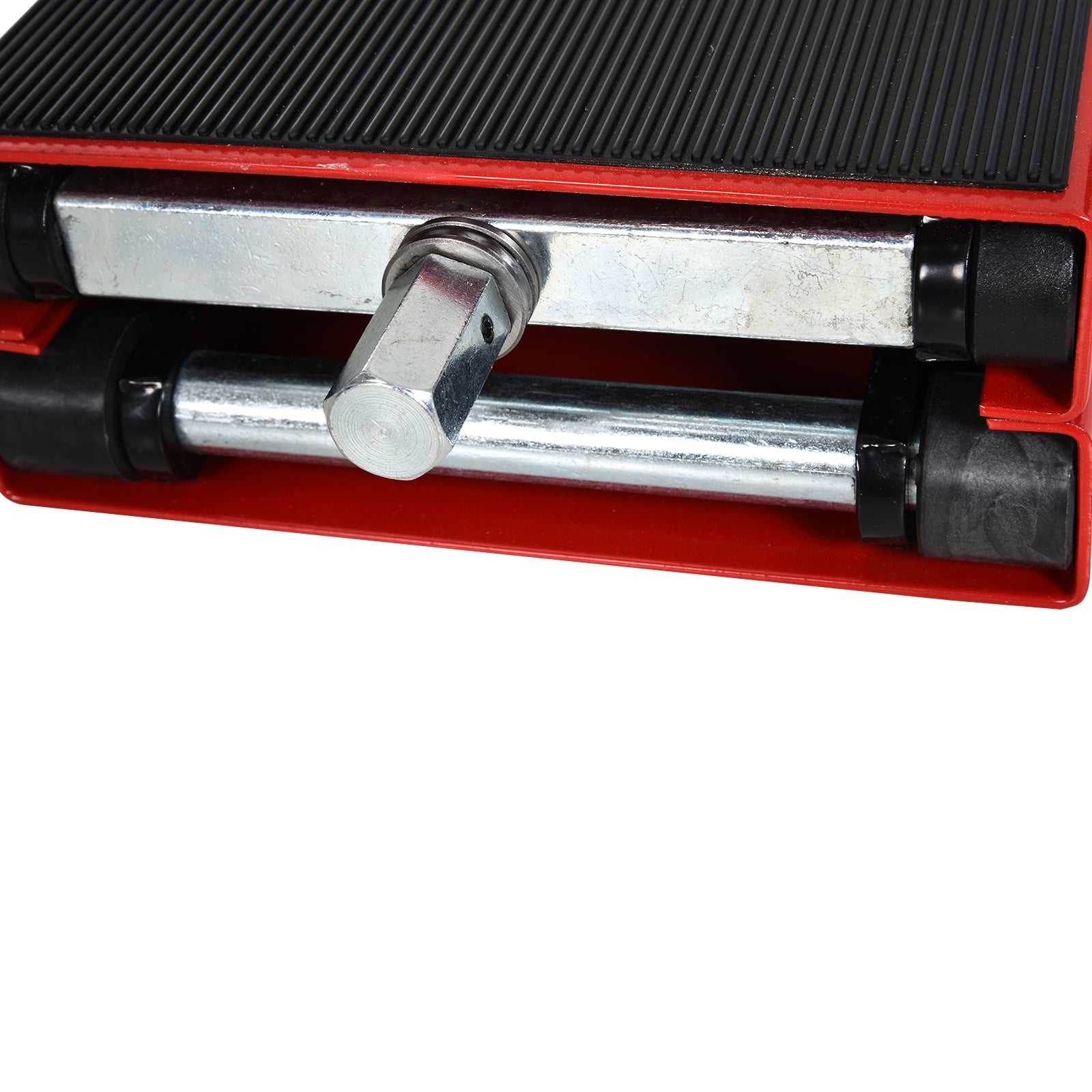 Motorcycle Lift Stand, Red and Black Steel Motorcycle Lift, Foldable and Non-Slip 41.5 x 23.5 x 10-37cm