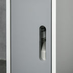 kleankin Bathroom Column with Shelves and Cabinets, Space-Saving Tall Wooden Cabinet 15x17x120cm, White and Grey