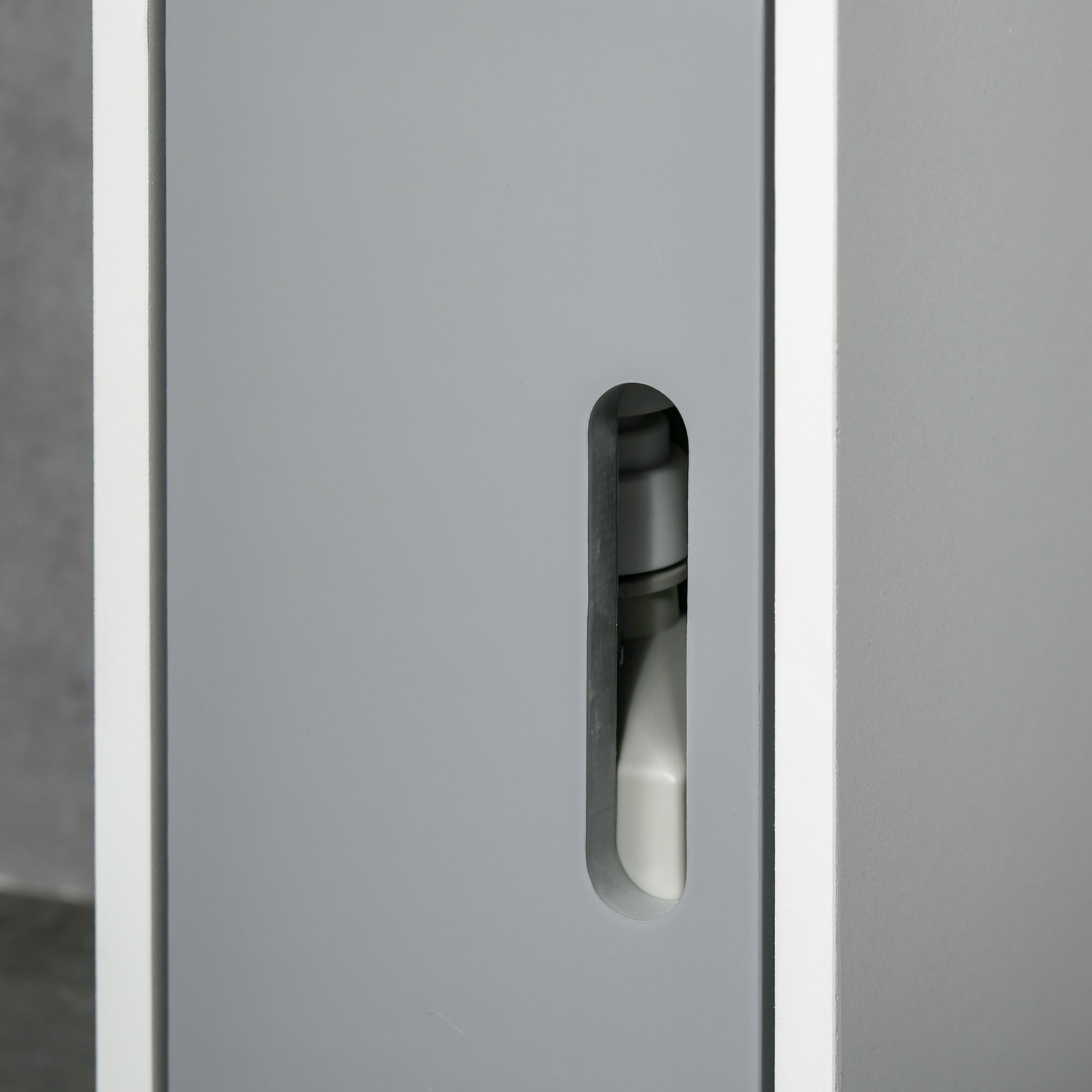 kleankin Bathroom Column with Shelves and Cabinets, Space-Saving Tall Wooden Cabinet 15x17x120cm, White and Grey