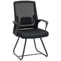 HOMCOM Ergonomic Office Chair with Armrests for Waiting Room, Black