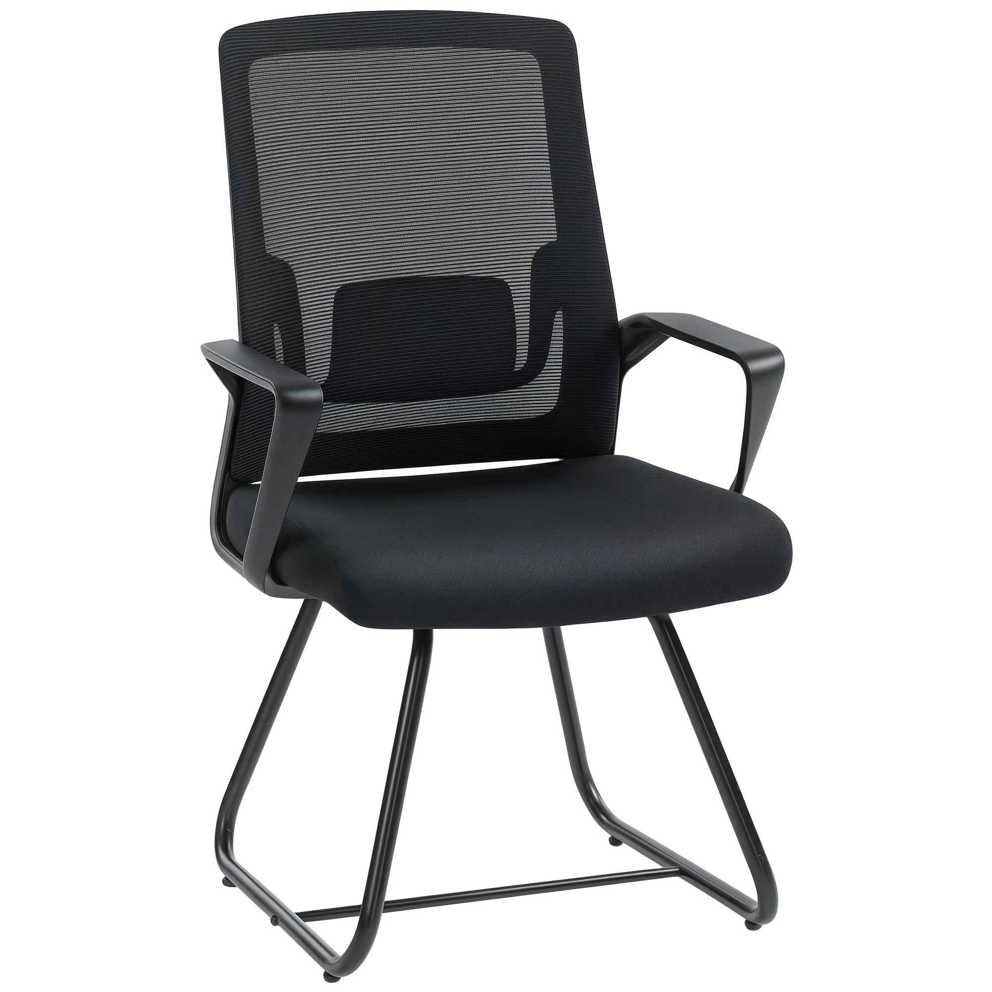 HOMCOM Ergonomic Office Chair with Armrests for Waiting Room, Black
