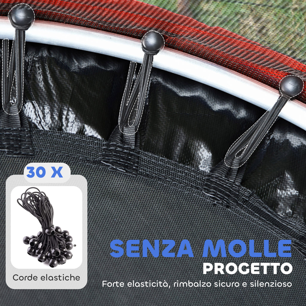 HOMCOM Trampoline for Children 3-6 Years with Safety Net, Without Springs, Ø160x190 cm, Multicolored